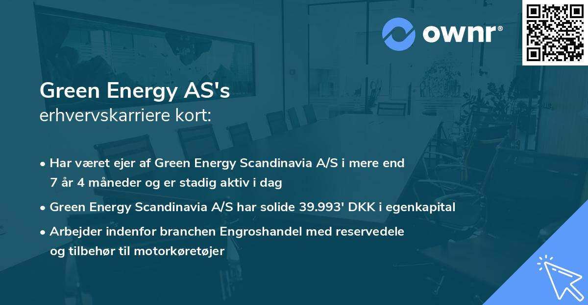 Green Energy AS's erhvervskarriere kort