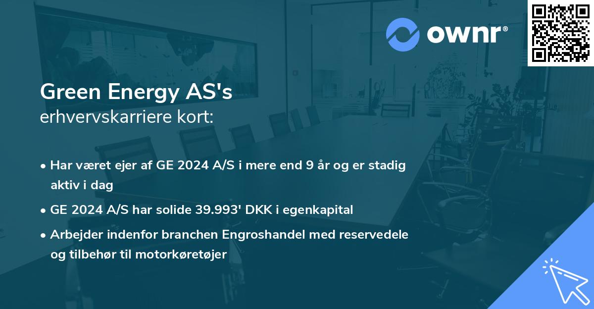 Green Energy AS's erhvervskarriere kort