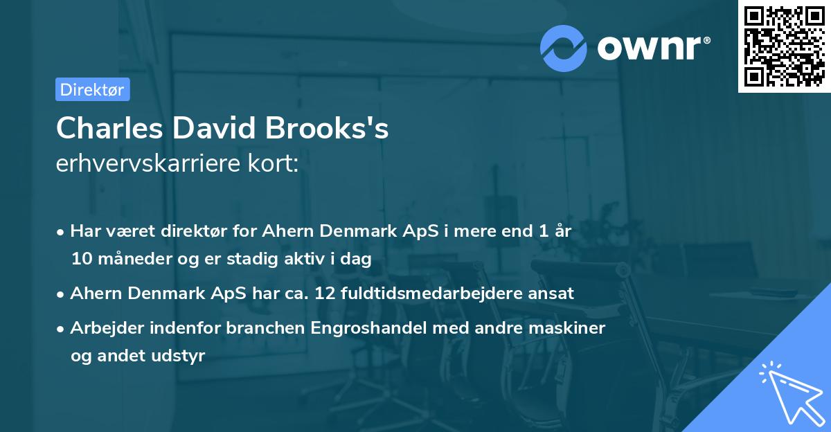 Charles David Brooks's erhvervskarriere kort