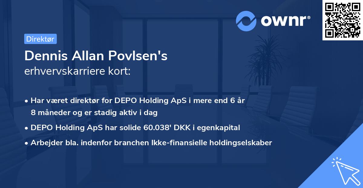 Dennis Allan Povlsen's erhvervskarriere kort