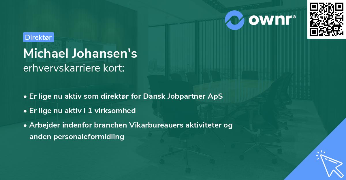 Michael Johansen's erhvervskarriere kort