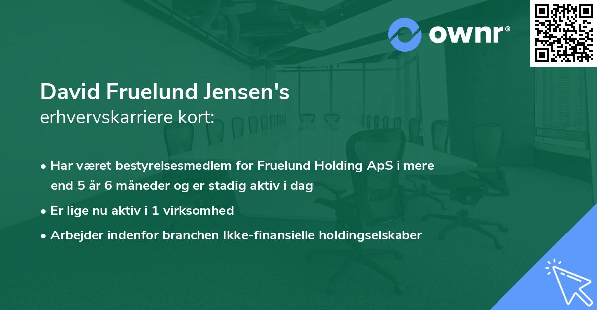 David Fruelund Jensen's erhvervskarriere kort