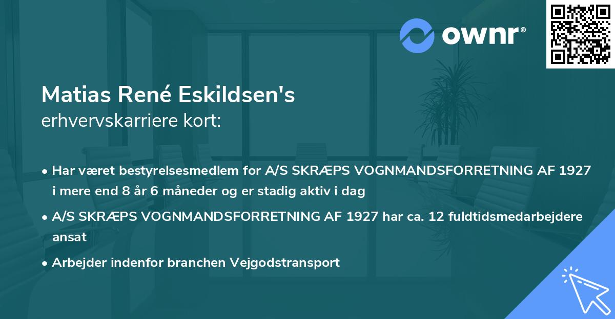 Matias René Eskildsen's erhvervskarriere kort