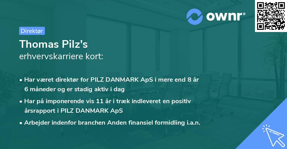 Thomas Pilz's erhvervskarriere kort