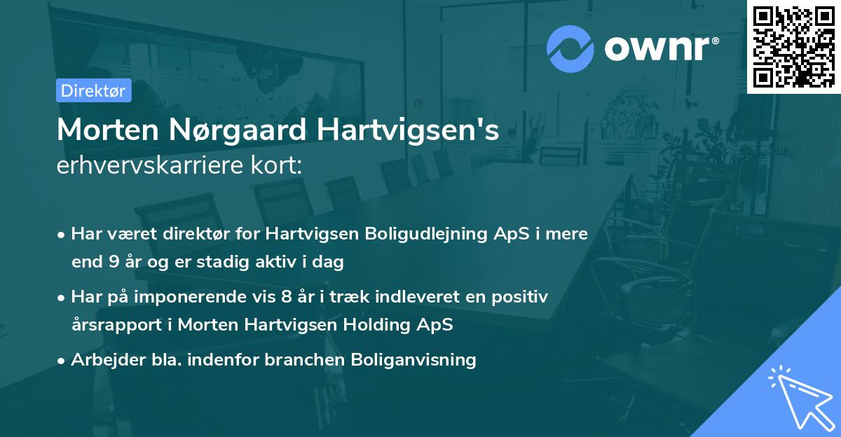 Morten Nørgaard Hartvigsen's erhvervskarriere kort