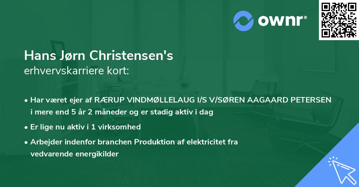 Hans Jørn Christensen's erhvervskarriere kort