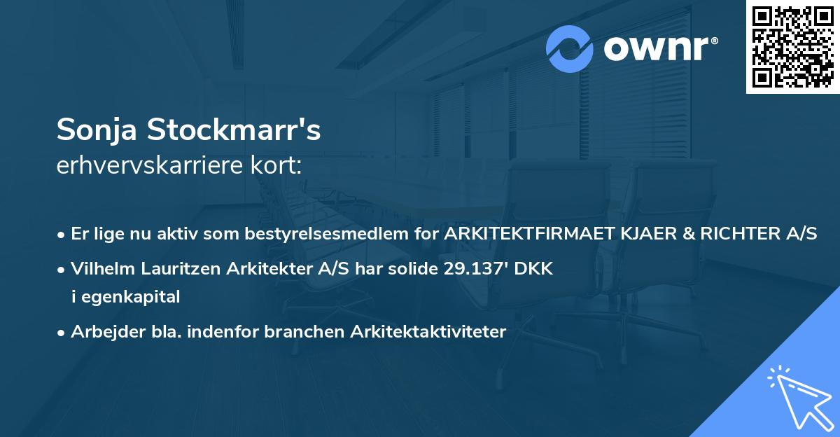 Sonja Stockmarr's erhvervskarriere kort