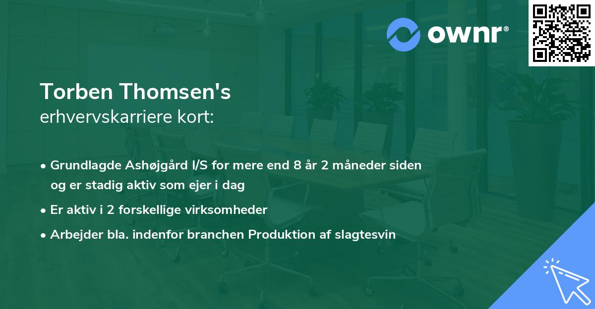 Torben Thomsen's erhvervskarriere kort