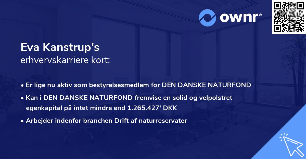 Eva Kanstrup's erhvervskarriere kort