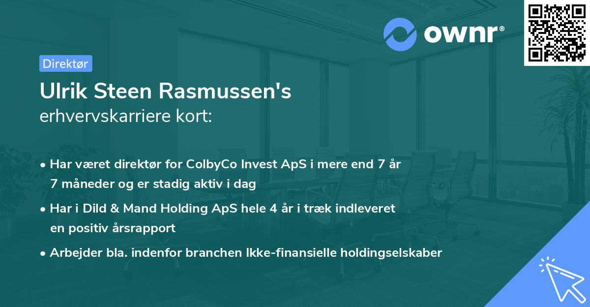 Ulrik Steen Rasmussen's erhvervskarriere kort