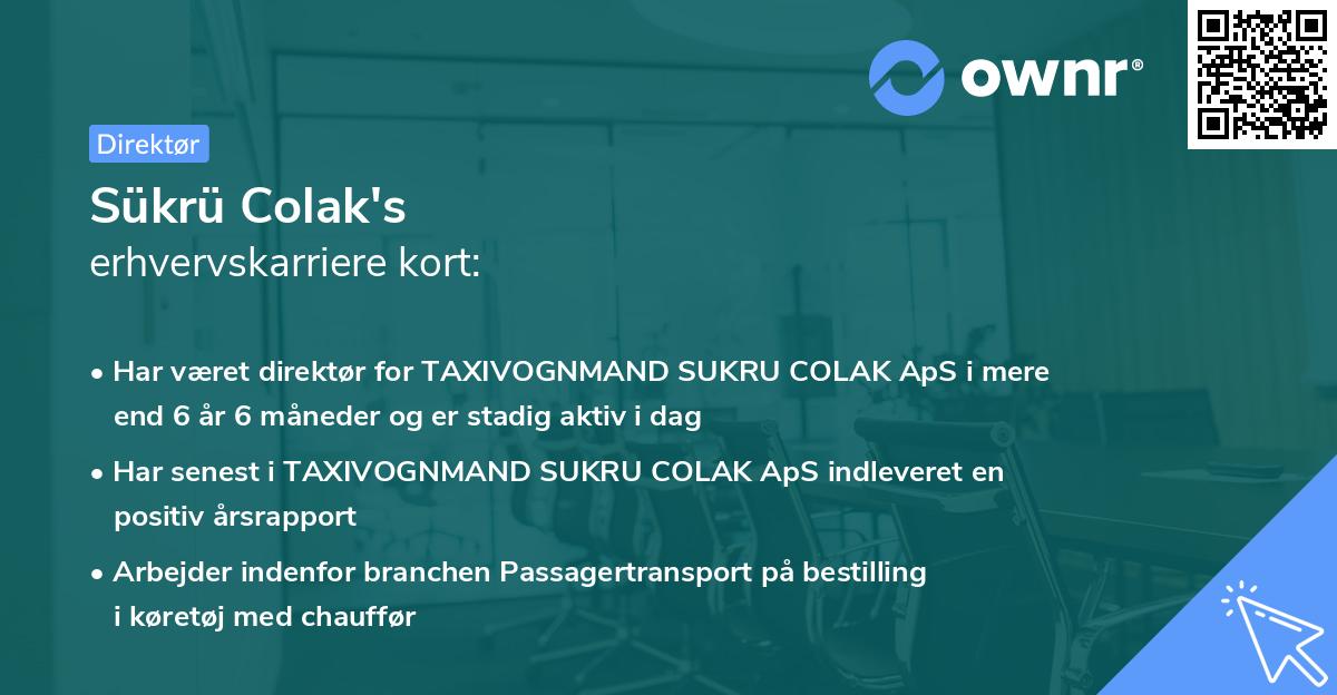 Sükrü Colak's erhvervskarriere kort