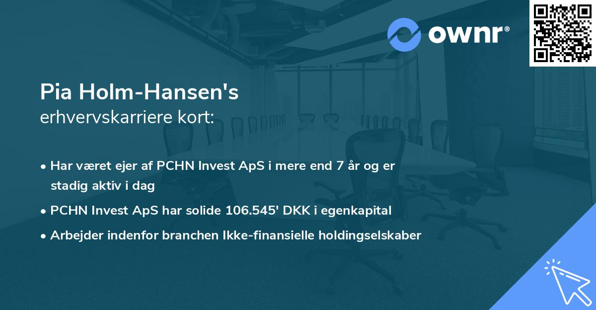 Pia Holm-Hansen's erhvervskarriere kort
