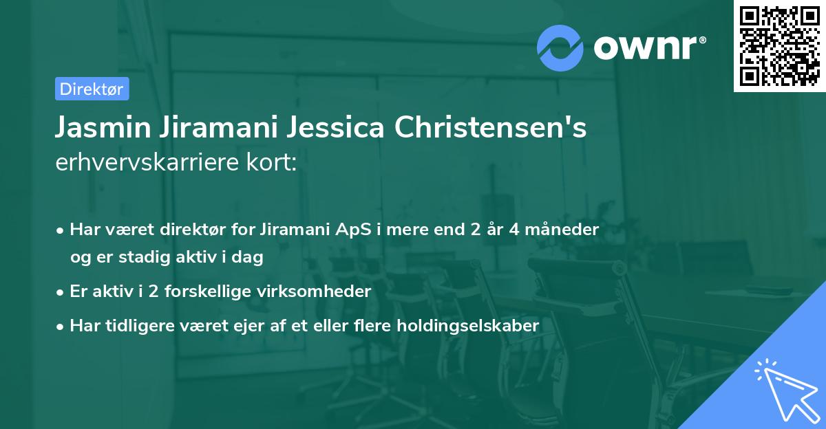 Jasmin Jiramani Jessica Christensen's erhvervskarriere kort