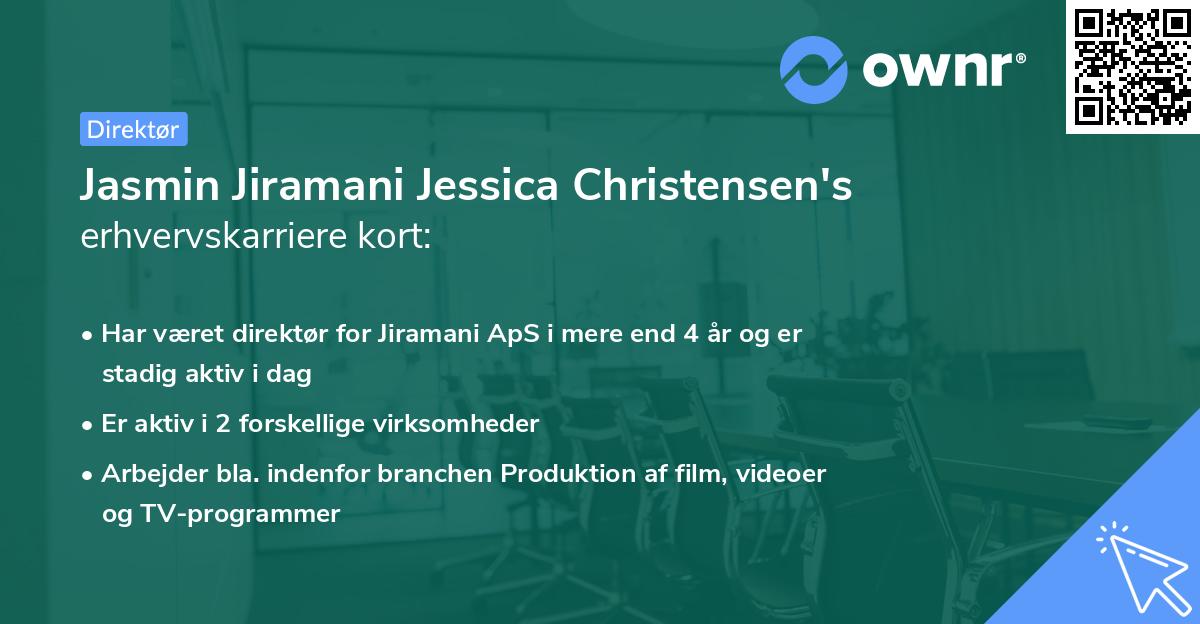 Jasmin Jiramani Jessica Christensen's erhvervskarriere kort