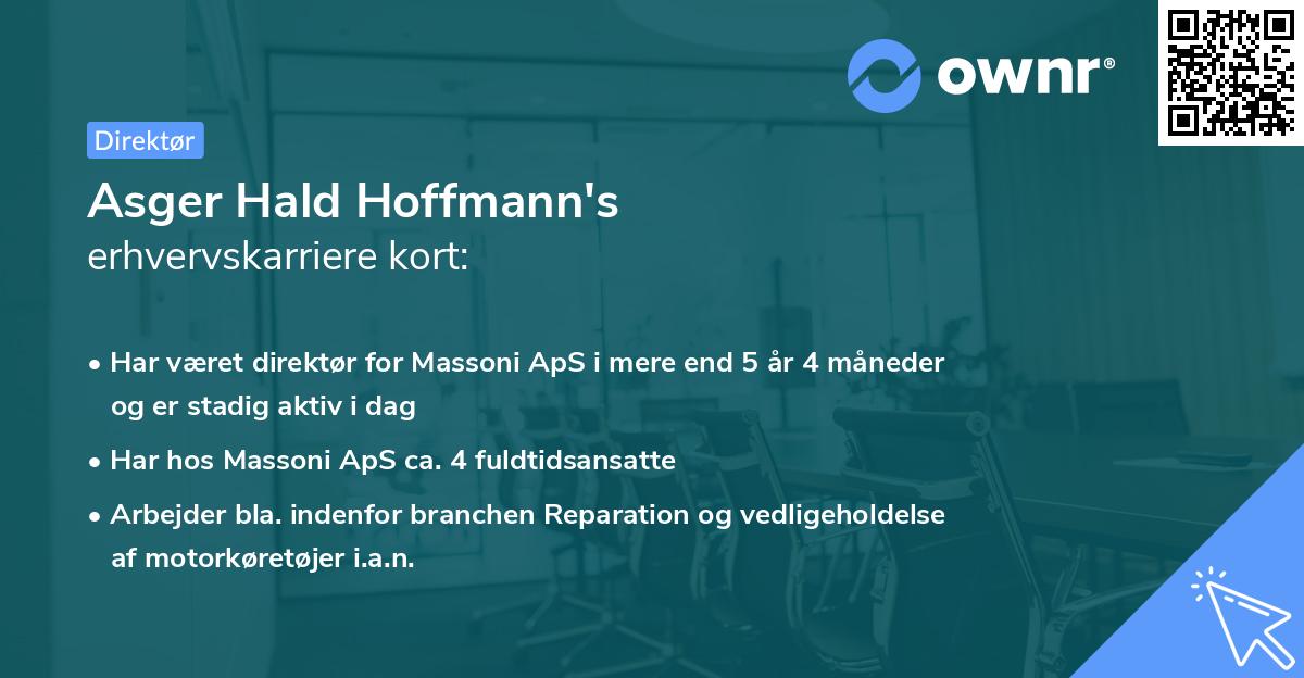 Asger Hald Hoffmann's erhvervskarriere kort