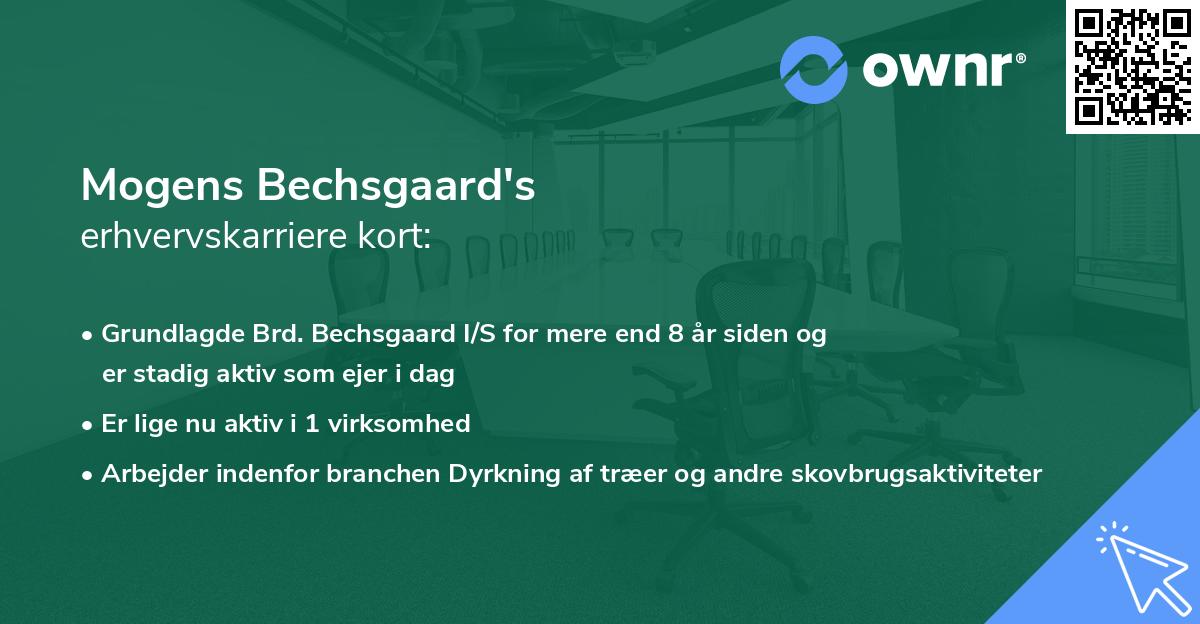 Mogens Bechsgaard's erhvervskarriere kort