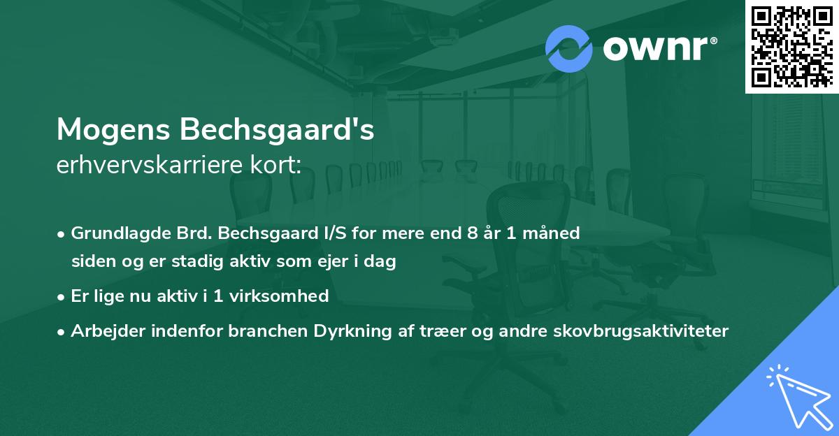 Mogens Bechsgaard's erhvervskarriere kort