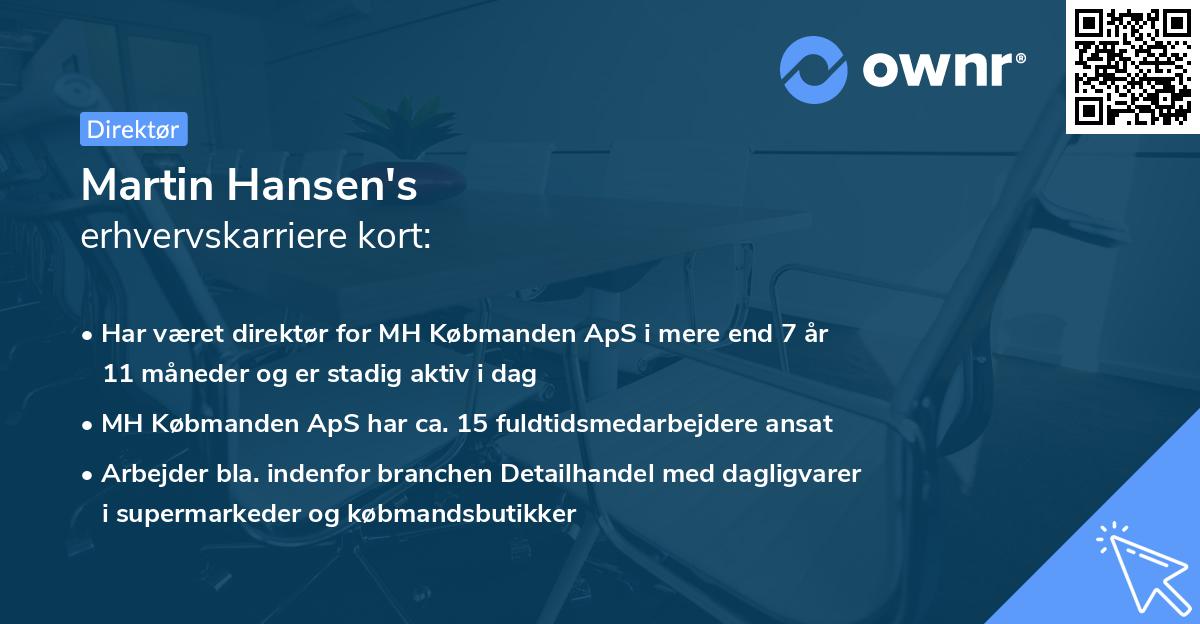 Martin Hansen's erhvervskarriere kort