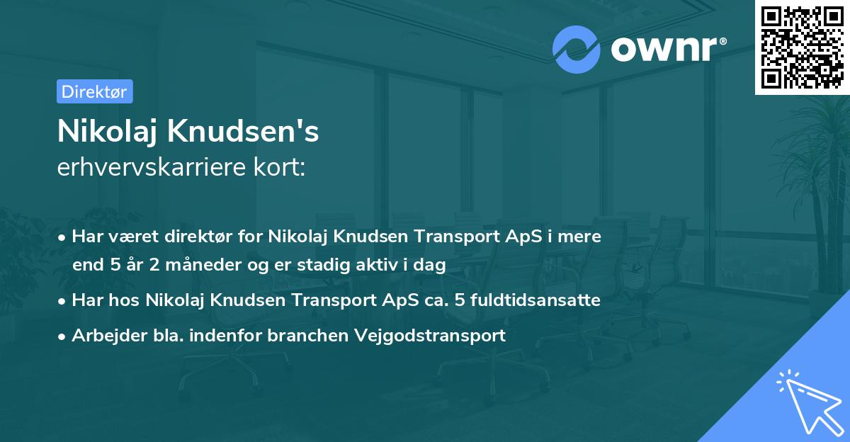 Nikolaj Knudsen's erhvervskarriere kort