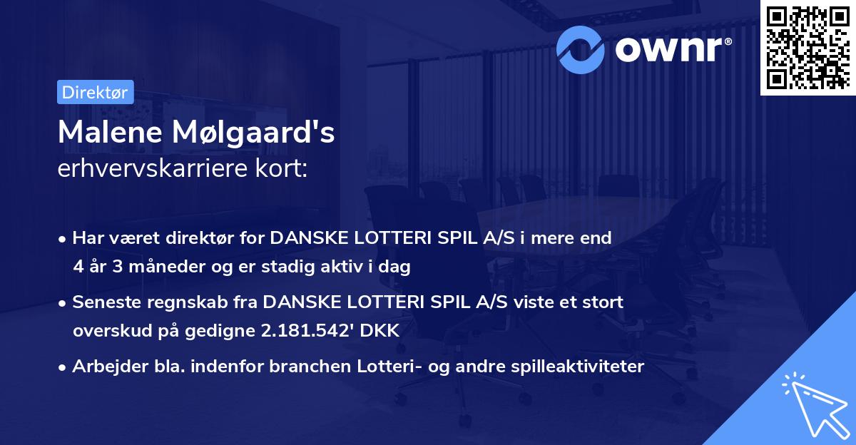 Malene Mølgaard's erhvervskarriere kort