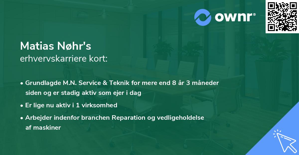 Matias Nøhr's erhvervskarriere kort