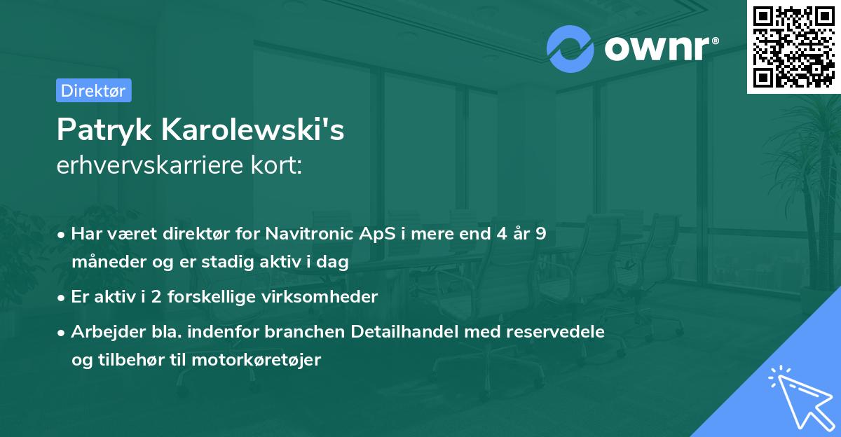 Patryk Karolewski's erhvervskarriere kort
