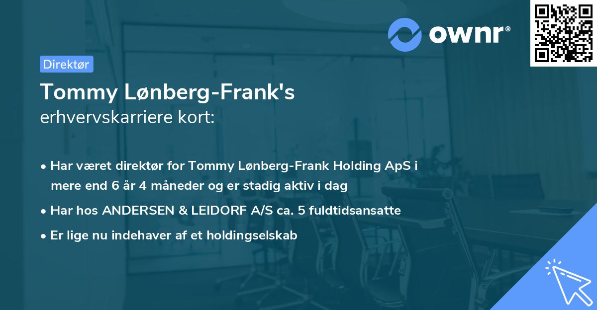 Tommy Lønberg-Frank's erhvervskarriere kort