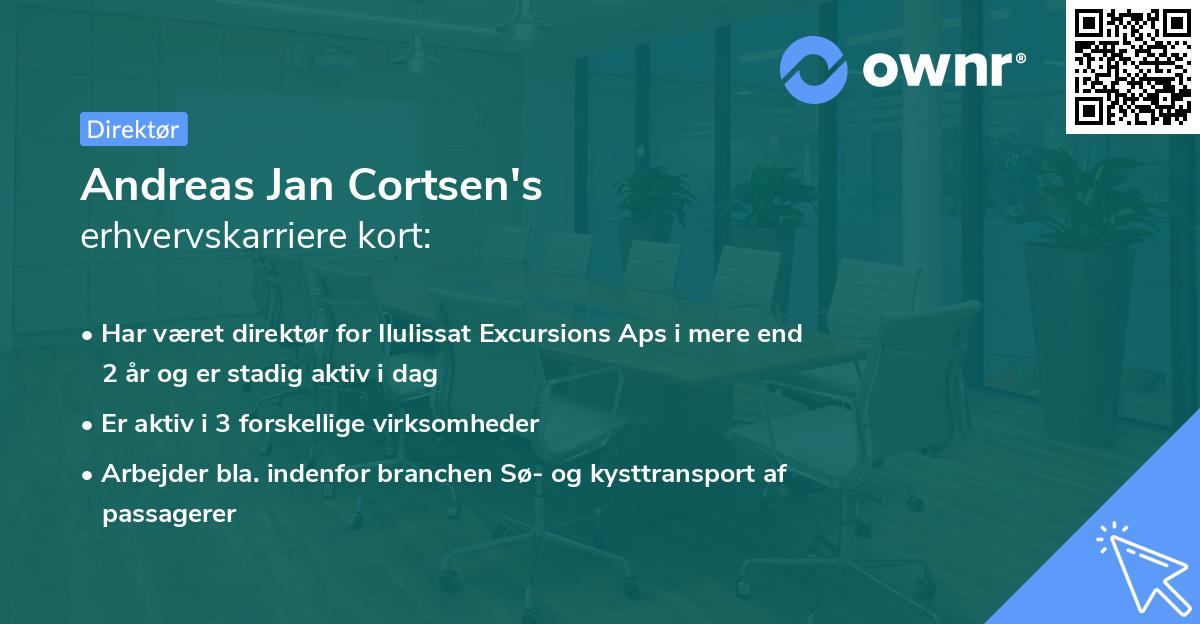 Andreas Jan Cortsen's erhvervskarriere kort