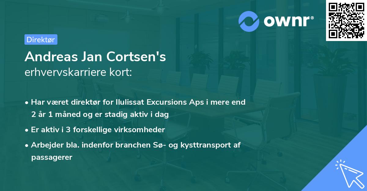 Andreas Jan Cortsen's erhvervskarriere kort