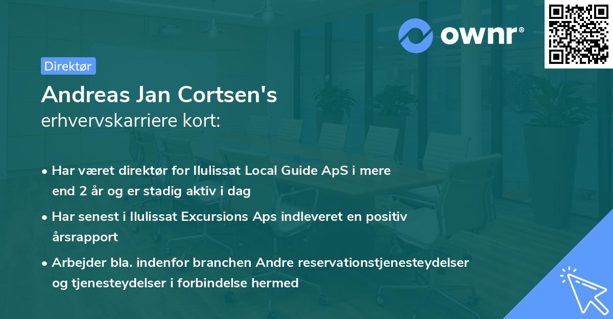 Andreas Jan Cortsen's erhvervskarriere kort