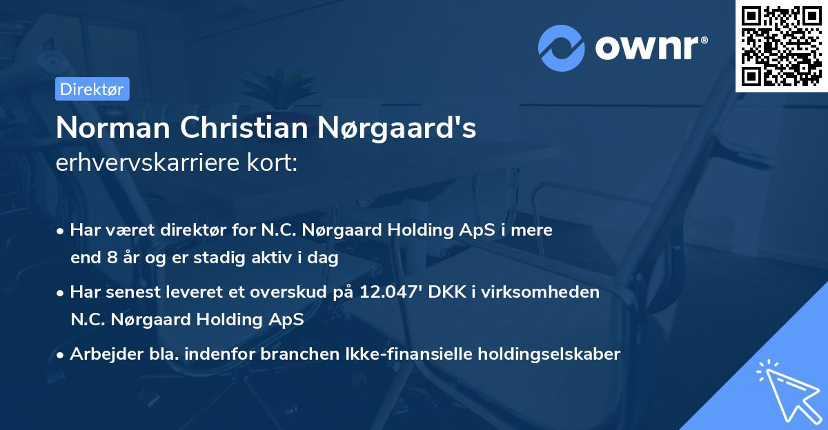Norman Christian Nørgaard's erhvervskarriere kort