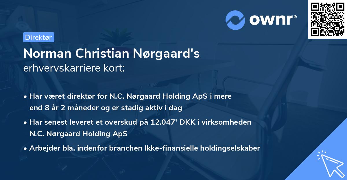 Norman Christian Nørgaard's erhvervskarriere kort
