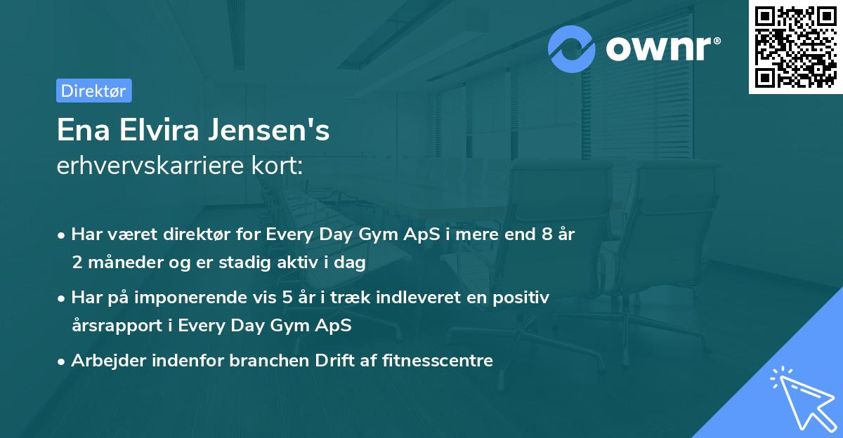 Ena Elvira Jensen's erhvervskarriere kort