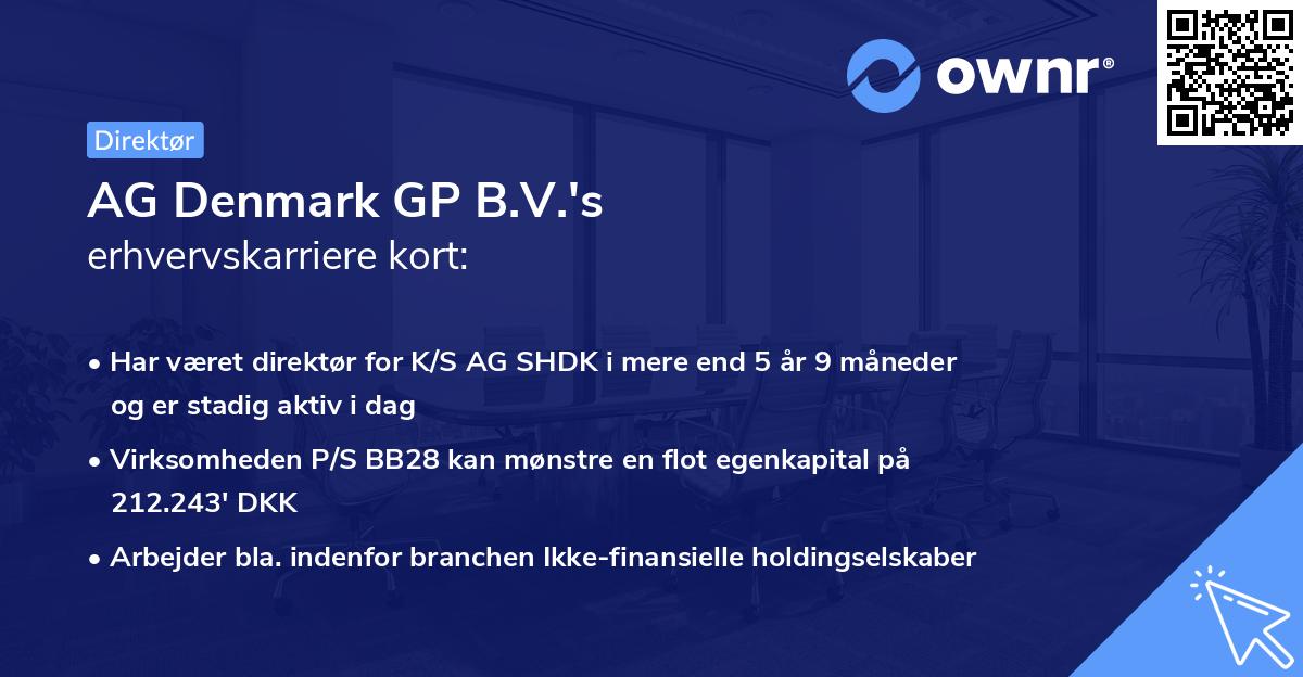 AG Denmark GP B.V.'s erhvervskarriere kort