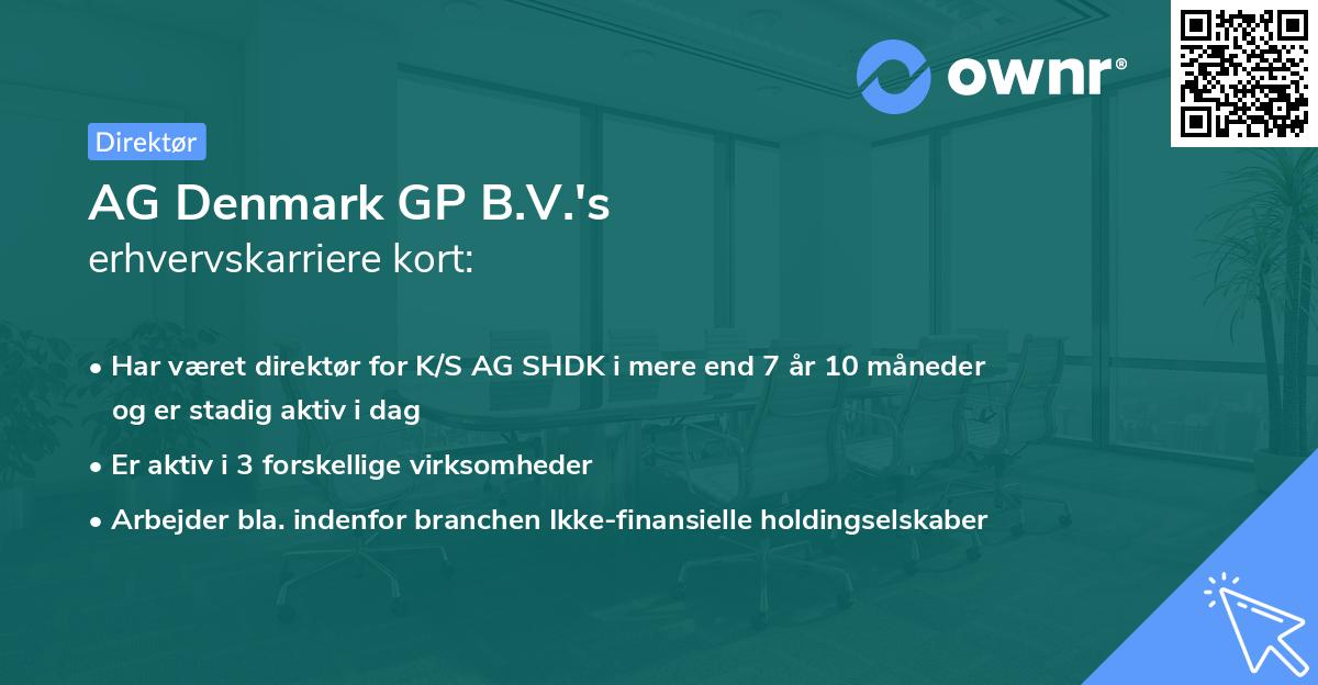 AG Denmark GP B.V.'s erhvervskarriere kort