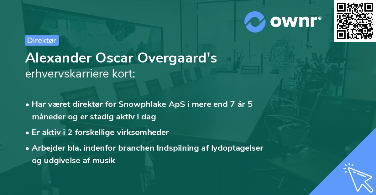 Alexander Oscar Overgaard's erhvervskarriere kort