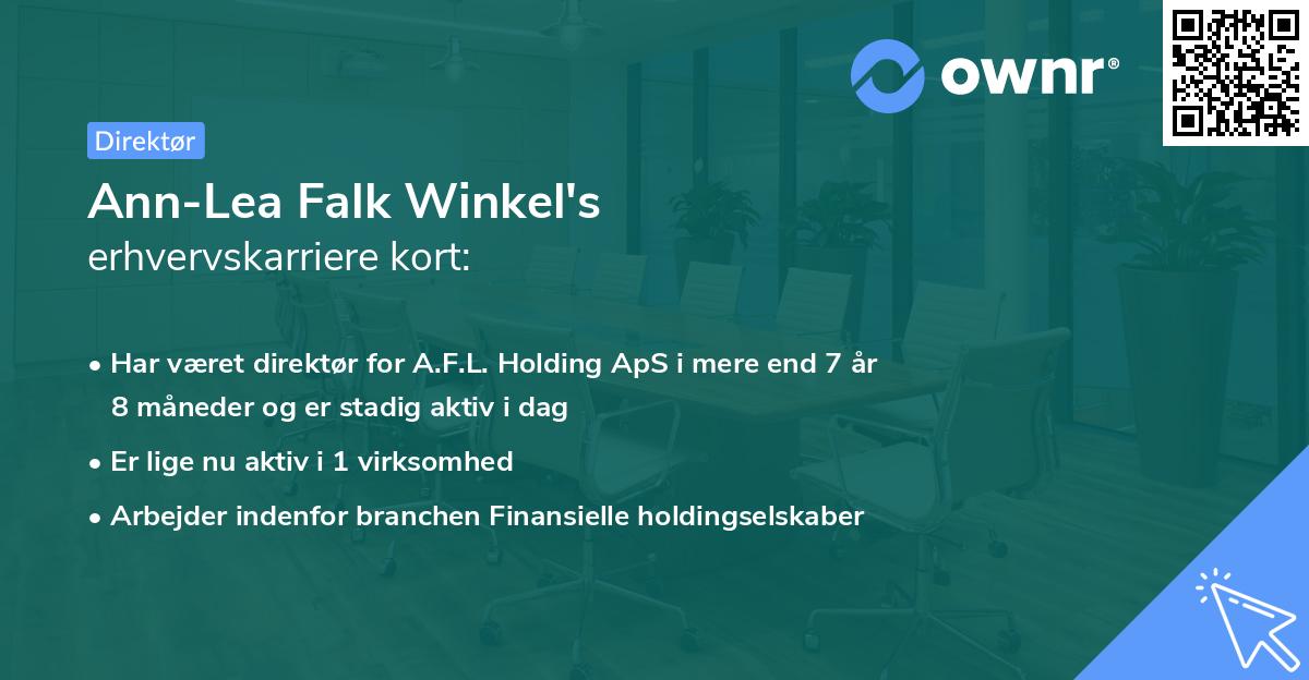 Ann-Lea Falk Winkel's erhvervskarriere kort