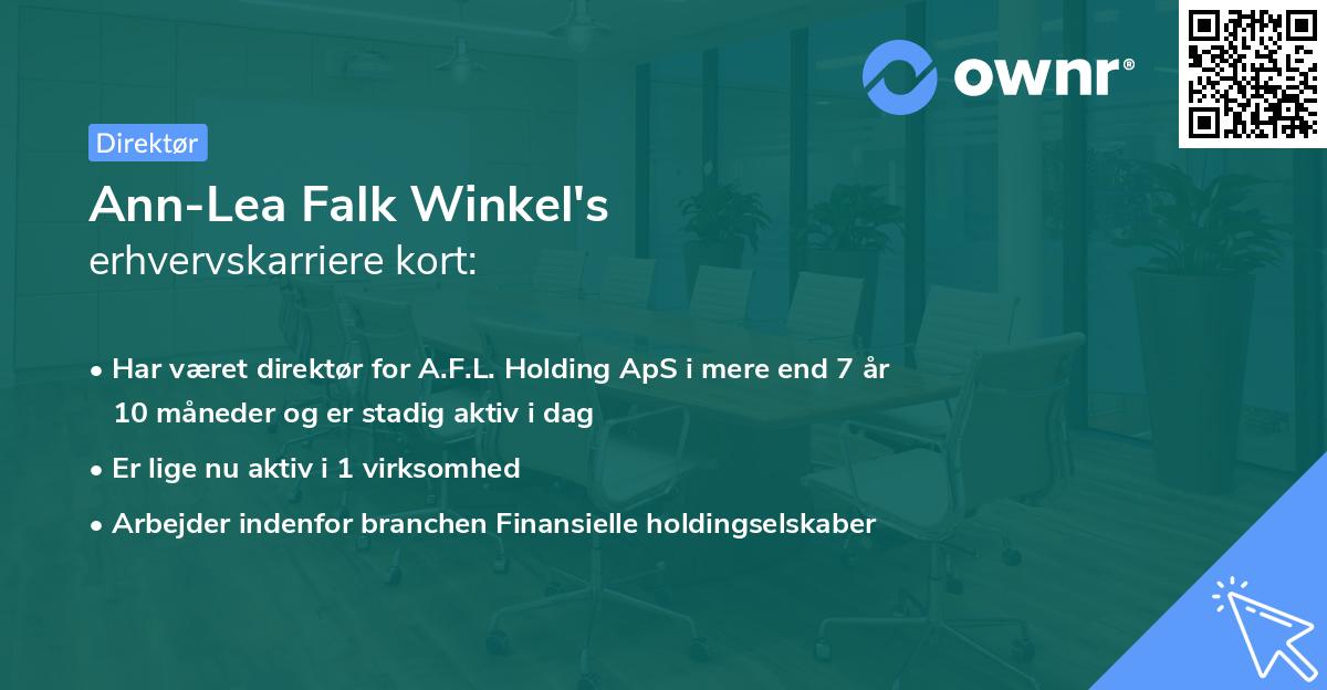 Ann-Lea Falk Winkel's erhvervskarriere kort