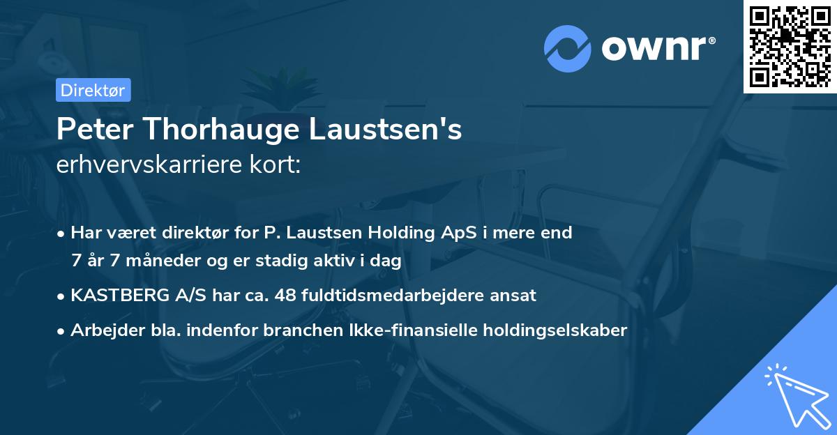 Peter Thorhauge Laustsen's erhvervskarriere kort