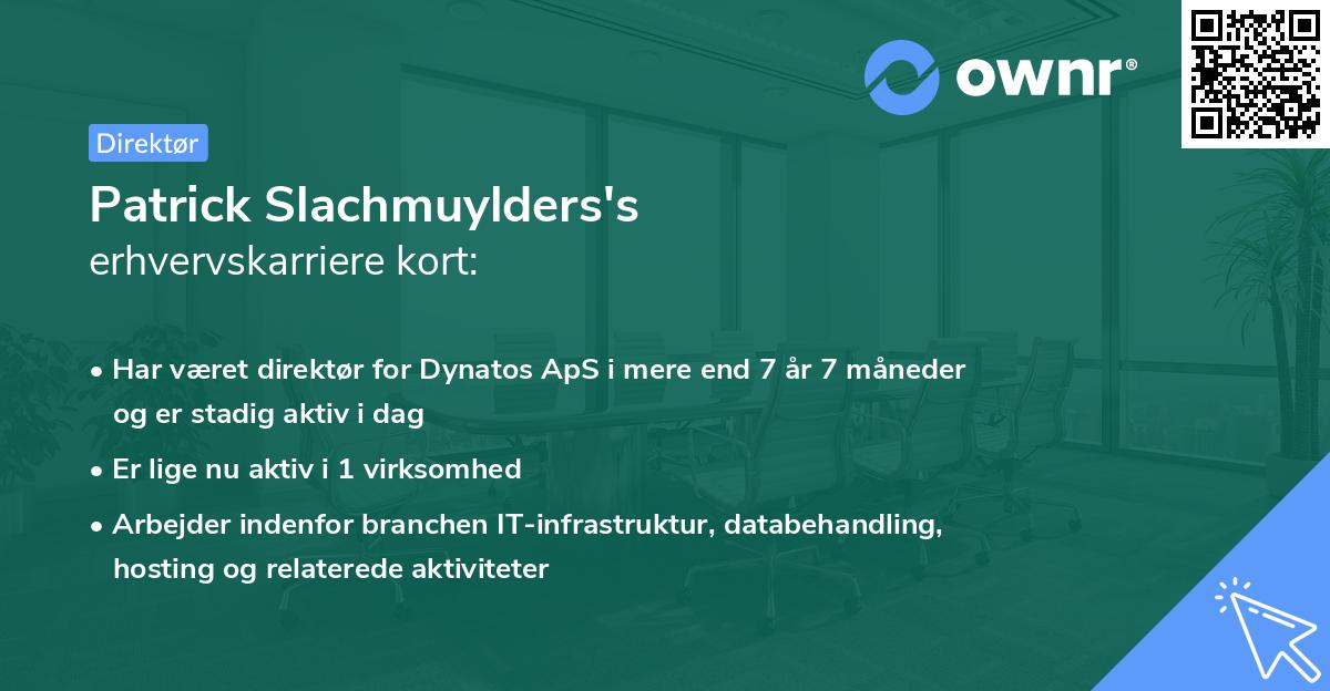 Patrick Slachmuylders's erhvervskarriere kort