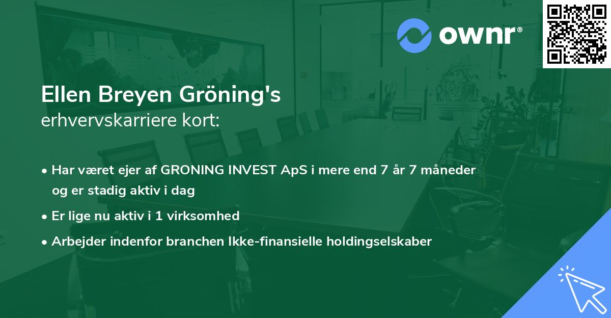 Ellen Breyen Gröning's erhvervskarriere kort