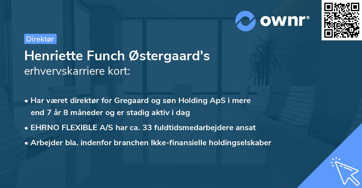 Henriette Funch Østergaard's erhvervskarriere kort