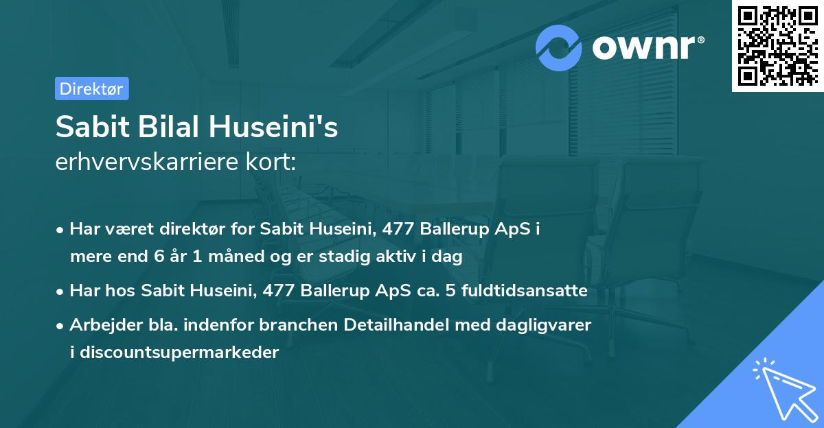 Sabit Bilal Huseini's erhvervskarriere kort