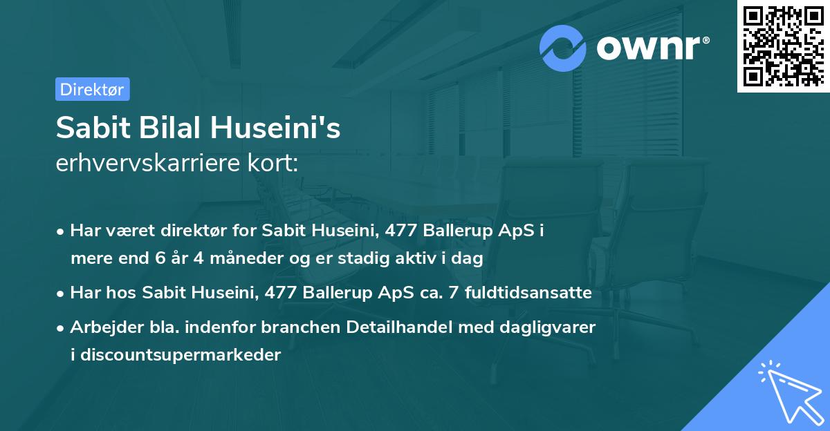 Sabit Bilal Huseini's erhvervskarriere kort