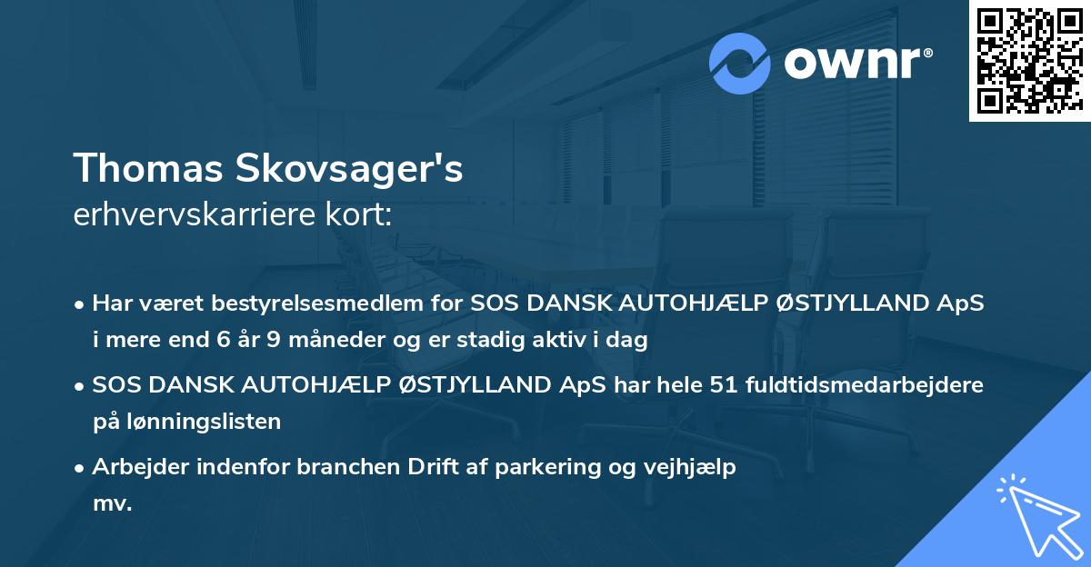 Thomas Skovsager's erhvervskarriere kort