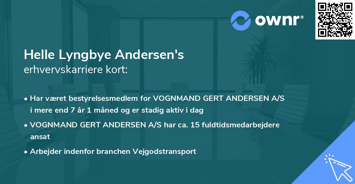 Helle Lyngbye Andersen's erhvervskarriere kort