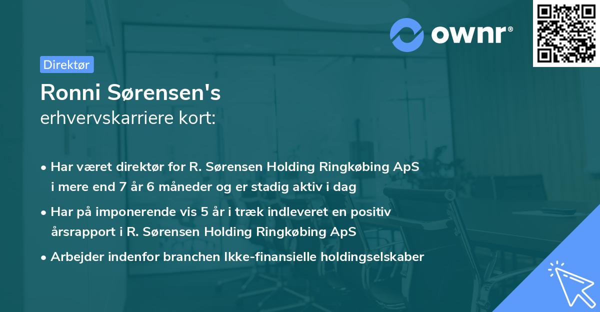 Ronni Sørensen's erhvervskarriere kort