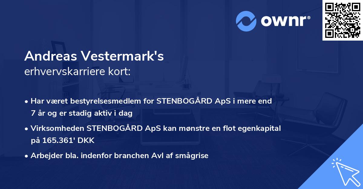 Andreas Vestermark's erhvervskarriere kort