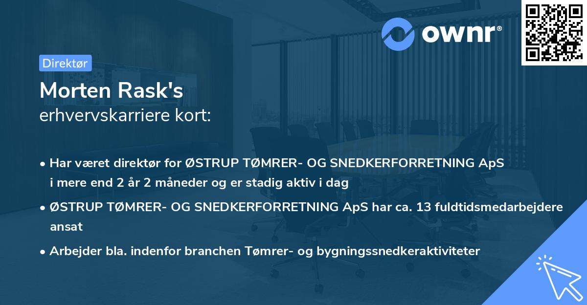 Morten Rask's erhvervskarriere kort