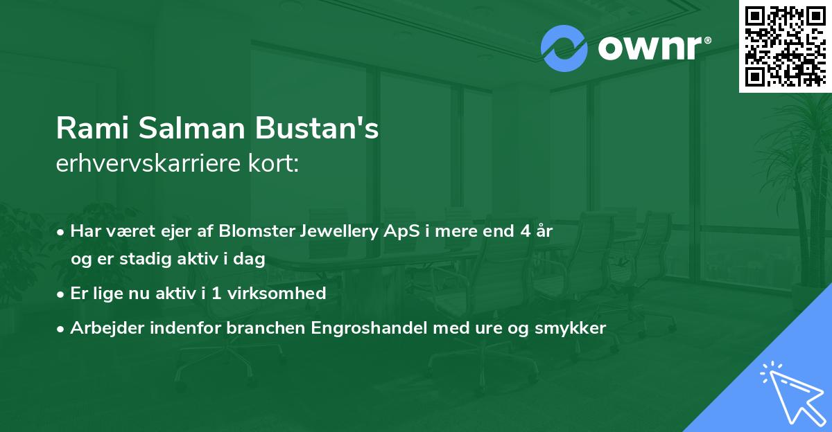 Rami Salman Bustan's erhvervskarriere kort